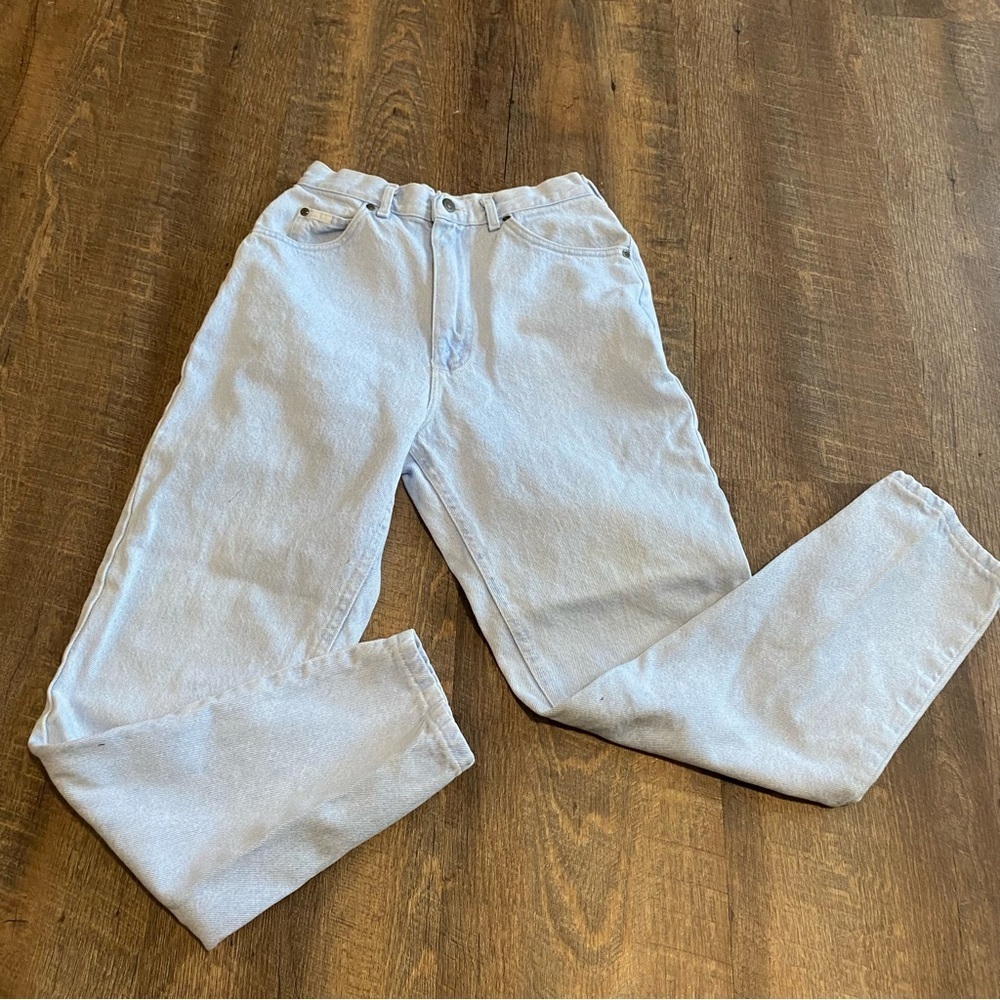 Vintage Lee White Wash Denim Jeans Size 10 Medium